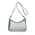 Sac à bandoulière chic en PVC transparent bleu clair pour femme moderne - Bleu