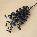 Artificial 5-pronged blueberry berry branch in dark blue for elegant home floral decoration - Dark Blue