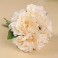 Elegante ramo de 5 peonías de seda para bodas y decoración del hogar - Champán