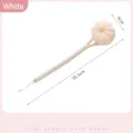 Long handle bath brush with loofah sponge back scrubber in white color for shower - 36.5x9cm / Beige