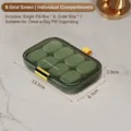 Grüner 8-Fächer Medikamentendosierer mit 8 Einzelboxen und Größenangaben - Klein (8 Fächer) / Grün