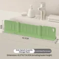 Matcha green silicone sink splash guard and storage rack with suction cups for kitchens - Cold Matcha Green