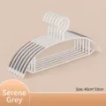 Set witte antislip kledinghangers met grijze rubberen pads, spoorloos design, 40cm - 1 Stuks Verpakking / Grijs