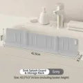 Gray silicone sink splash guard shelf with dimensions 42.5x9.5x14.5cm for kitchen usage - Gray