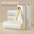 Yellow 16cm sticky lint roller with one refill roll and 55 sheets for pet hair - Lint Roller Set / 16cm Roller + 1 Roll Refill / Yellow