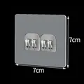 Waterproof square adhesive wall hook for toothbrush storage, 7x7cm clear bracket - Double Claw Buckle