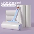 16cm lint roller with 1 refill roll of 55 adhesive sheets in blue - Lint Roller Set / 16cm Roller + 1 Roll Refill / Blue