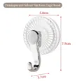 Heavy-duty transparent silver suction cup hook for bathroom, size 7.9x5.8x3.7cm - Transparent Silver