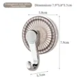 Translucent grey suction cup hook for bathroom towels and wall hanging, 7.9cm size - Translucent Grey Silver