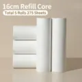 Professional 16cm lint roller refill rolls set of 5 with 275 sticky sheets in total - Refill Pack / 16cm Refill (5 Pcs/Pack 275 Tears) / White