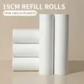19cm lint roller refills, pack of 5 rolls with 275 sheets for clothing hair removal. - Refill Pack / 19cm Refill (5 Pcs/Pack 275 Tears) / White