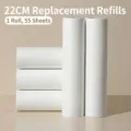 White 22cm lint roller refill rolls with 55 easy-tear adhesive sheets for pet hair - Refill / 22cm Refill (1 Roll 55 Tears) / White