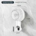 Heavy-duty transparent white suction cup hook for bathroom wall-mounted towel storage - 9.8x5.8x3.9cm / Clear