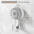 Durable transparent grey suction cup hook for bathroom wall storage, size 9.8cm - 9.8x5.8x3.9cm / Transparent Gray