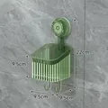Groene doorschijnende PET-opbergdoos met zuignap voor wandmontage in de badkamer met haken - S / Transparant Groen