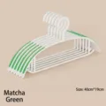 Antislip witte kledinghanger met matcha-groene rubberen strips, maat 40x19cm. - 1 Stuks Verpakking / Groen