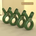 Set of 4 large green windproof plastic clips for drying heavy quilts and bedding - Set of 4 / Dark Green