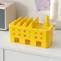Boîte de gestion des câbles jaune vif en forme d'usine pour multiprises de bureau rangées - Jaune