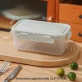Large grey portable lunch box with ice pack insert for food storage and preservation - Large (Upper Ice Pack Fresh) / Gray