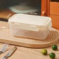Large cream-colored double-layer sealed lunch box with dimensions 22.5 x 13 x 9 cm - Large (Upper Ice Pack Fresh) / Cream