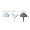 3er-Pack gemischte farbige Wolken und Mond Klebehaken für die Wandorganisation zu Hause - 3er-Set / Mehrfarbig
