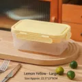 Large lemon yellow double-layer portable food storage lunch box, size 22.5x13x9cm - Large (Upper Ice Pack Fresh) / Lemon Yellow