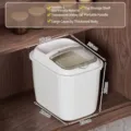 Großer weißer luftdichter Reisbehälter mit transparentem Deckel und einem Messbecher - 15kg (Mit Rollen) / Weiß