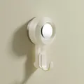 Heavy-duty rotating vacuum suction cup hook in cream white for bathroom and kitchen wall - Cream