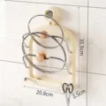 Cream colored suction cup lid rack with wall-mounted design for pot lid and cutting board - Upgraded Suction Style / New Style Double Layer / Cream White