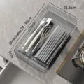 Organizador de cajones extensible y transparente grande para utensilios de cocina - Grande Transparente (24-36cm)