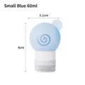 Small 60ml blue donut-shaped silicone travel bottle for portable lotions and cosmetics - Small (60ml) / Blue
