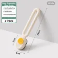White liquid dispensing shoe brush with soft bristles, 19cm length press-type tool - 1 Piece / White