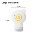 Flacone da viaggio ricaricabile in silicone bianco da 90 ml a forma di ciambella - Grande (90ml) / Bianco
