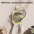 Milk green suction cup pot lid and cutting board rack wall-mounted kitchen storage organizer - Creamy Green