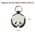 Panda-themed magnetic hat clip holder for travel and outdoor hat storage, black and white - Black And White Panda / Magnetic Style