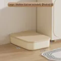 Large flat cream style storage box organizer 35x24.5x7cm stackable container without lid - Large - Flat (Without Lid)