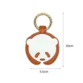 Magnetic brown panda shaped leather hat clip travel storage holder accessory 10cm - Brown Panda / Magnetic Style