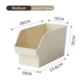 Medium cream yellow plastic storage bin with slanted opening and clear dimensions - M / Creamy Yellow