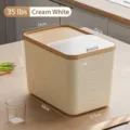Grand récipient de stockage de riz et de céréales de qualité en blanc crème - 15KG (30 Jin) / Blanc Crème
