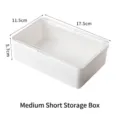 Caja de almacenamiento de escritorio blanca mediana con tapa, medidas 17.5x11.5x5.7cm - Estilo Medio Bajo (17.5x11.5x5.7cm) / Blanco/Transparente