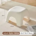 Minimalistische antislip witte kunststof kruk voor volwassenen, maat 29,5x29,5x20 cm - Volwassene / Groot (29.5x29.5x20cm) / crème