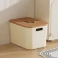 Extra large cream stackable storage bin tall version without lid for home organization. - Extra Large - Tall (Without Lid)
