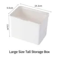 Scatola di plastica bianca grande con coperchio a ribalta, organizer da 14,3x9,6x11cm - Stile Grande Alto (14.3x9.6x11cm) / Bianco/Trasparente