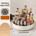 Especiero giratorio beige para cocina, plato giratorio de 21 cm para condimentos y botes. - Diámetro 21cm / Crema