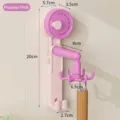 Versatile wall-mounted rotating suction cup kitchen hook organizer in pastel pink - 6-Claw Rotating Hook / Milky Pink