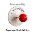 Gancho de pared creativo estilo dopamina en blanco con un pomo redondo rojo vivo - Blanco