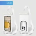 Pochette de téléphone étanche en TPU blanc pour la natation, compatible avec écrans 7,2 p - Grande Taille / Blanc