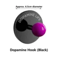 Gancho de pared creativo con bola púrpura y base negra grabada 'Dopamine Life' - Negro