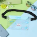 Transparent blue cat waterproof phone waist bag with adjustable belt for beach and swimming - Little Cat (Cool) / Small Size / Blue