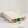 Cream drawer organizer box with green handle, 20x15x5cm dimensions for desk storage - Small (20*15*5cm) / Green